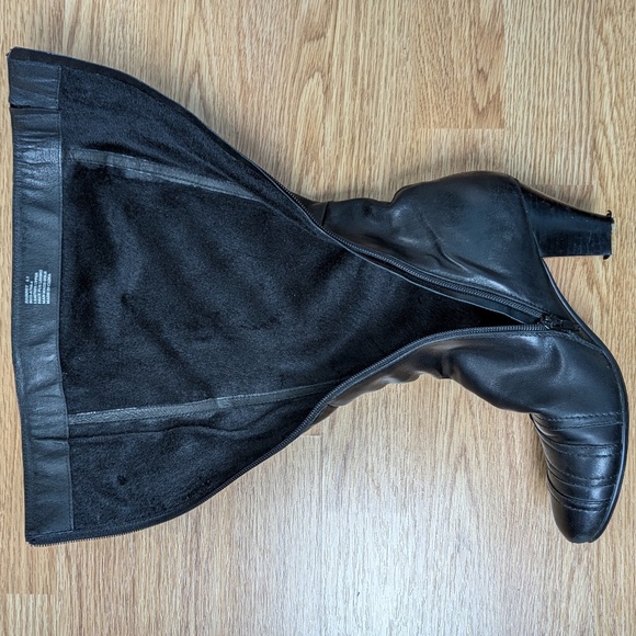 Miz Mooz Journey Black Leather Tall Boots 8.5 – Vintage – Heel Caps Worn - Picture 13 of 13